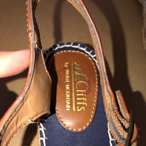 CLIFFS BY WHITE MOUNTAIN Sandals Women's Size 8 Blue Cheerio T-Strap Espadrille - Picture 8 of 9